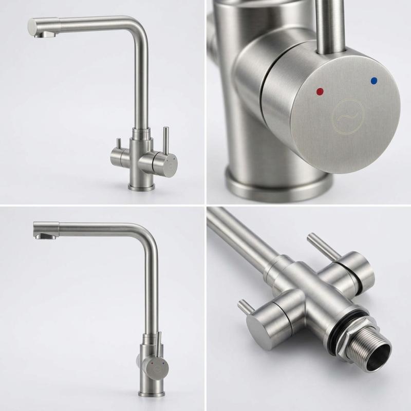 Aquanello Limpia RVS 3-weg Keukenkraan met  Gefilterd Water SS-1600-LP
